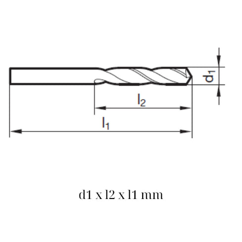 HSS Drill 3xD (Ø2 - Ø28) DIN 1897, 71108 Dimensions